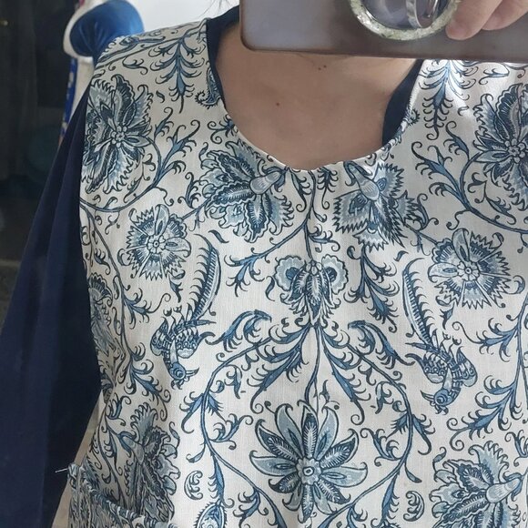 Handmade Criss Cross Easy Slip On APRON Jumper SHORT One Size Fits Most - Picture 3 of 6